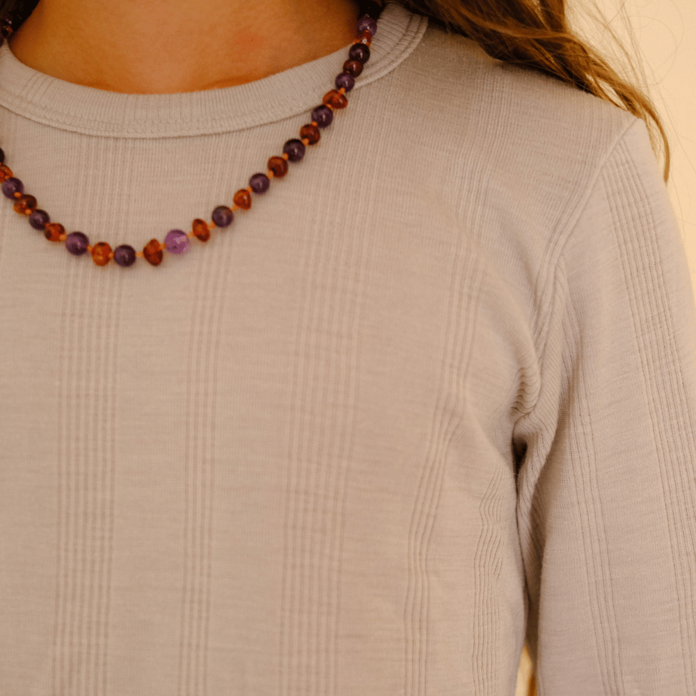 Tothemoon ☾ Tothemoon ☾ - Shirt - Long sleeve - Wool & silk - Needle pattern - Dove Clothing 86/92