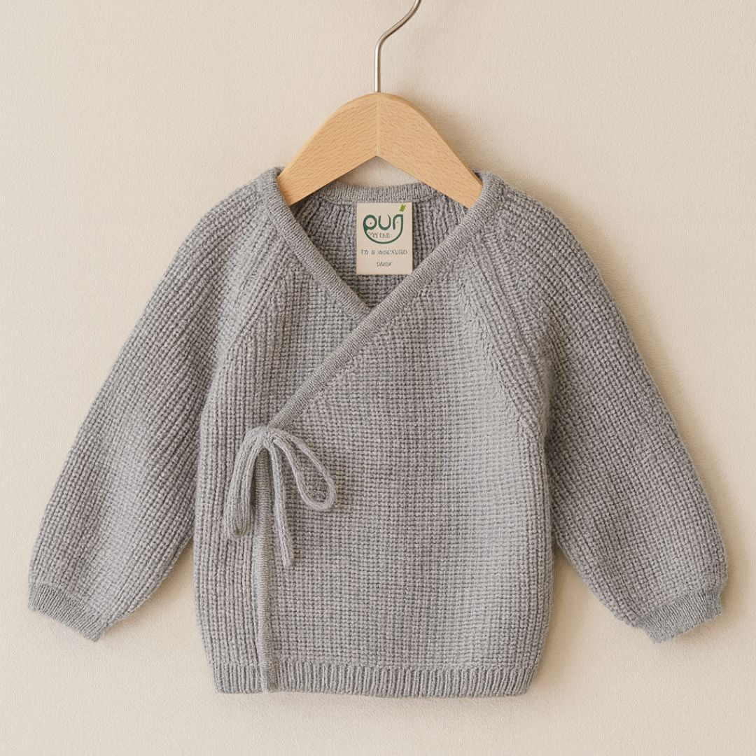 Omslag Vestje - 100% Merino wol - Grijs Melange