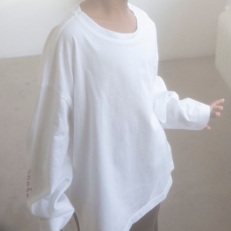 Wide Long Sleeve Tee - White