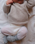 Tothemoon ☾ - Baby broekje met voetjes - Wol & zijde - Needle pattern - Naturel