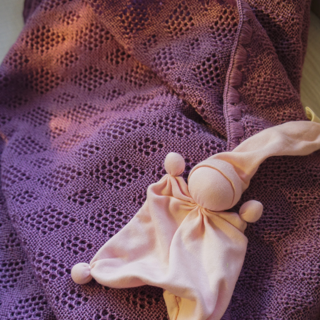 Baby blanket - 100% Merino wool - Lilac