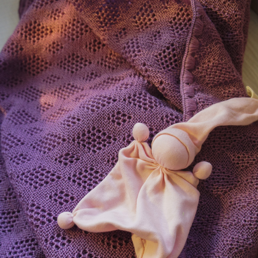 Baby blanket - 100% Merino wool - Lilac