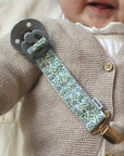 Pacifier Clip - Handmade - Blue Floral