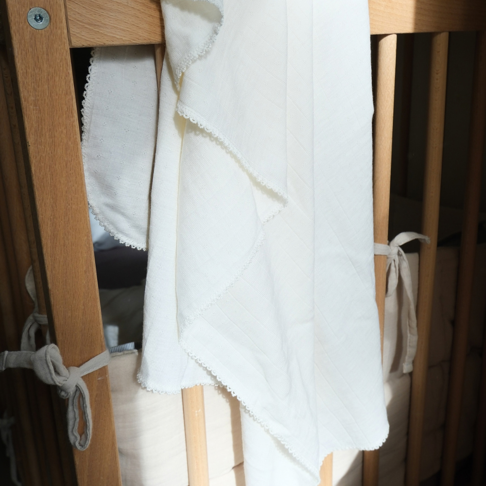 Baby blanket - Wool & silk - Pointelle