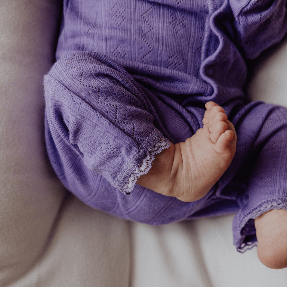 Joha Jumpsuit - Wool & Silk - Pointelle - Purple Clothing 50