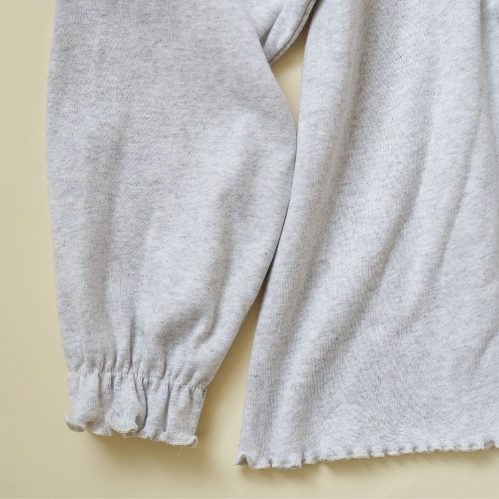 Tothemoon ☾ - Shirt - Long sleeve - Piquette cuffs - Organic cotton - Light grey