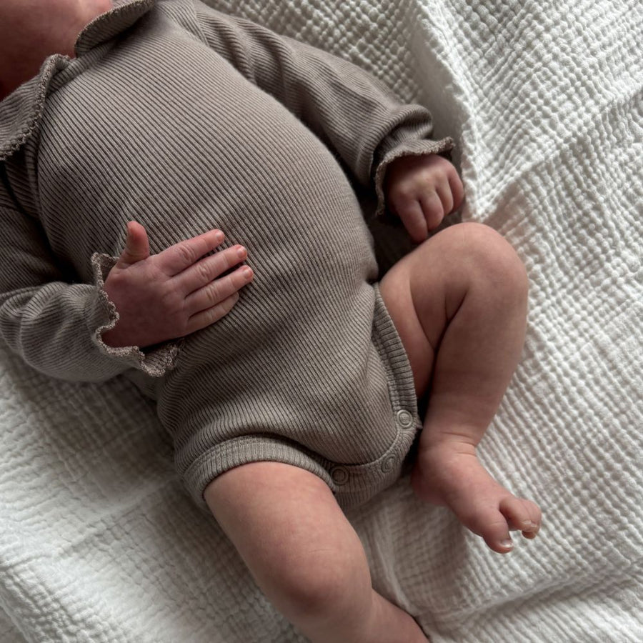 Tothemoon ☾ - Collar Body - Long sleeve - 100% Wool - Rib - Taupe
