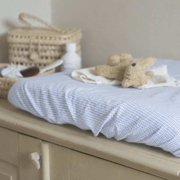 Changing Pad Cover - 100% cotton - Soft Blue