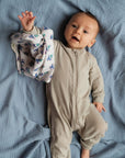 Tothemoon ☾ - Sleep suit - 2 in 1 Foot - With zipper - Wool & silk - Needle pattern - Dove