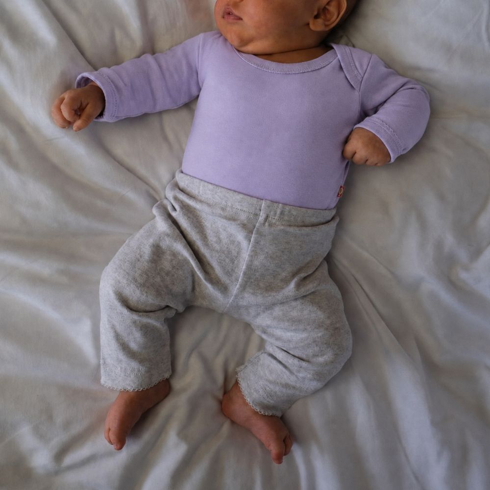 Romper - Lange mouw - Wol & Zijde - Soft Lavender