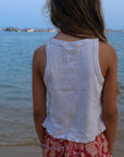 Cropped top - Curl finish - Organic cotton - Light grey