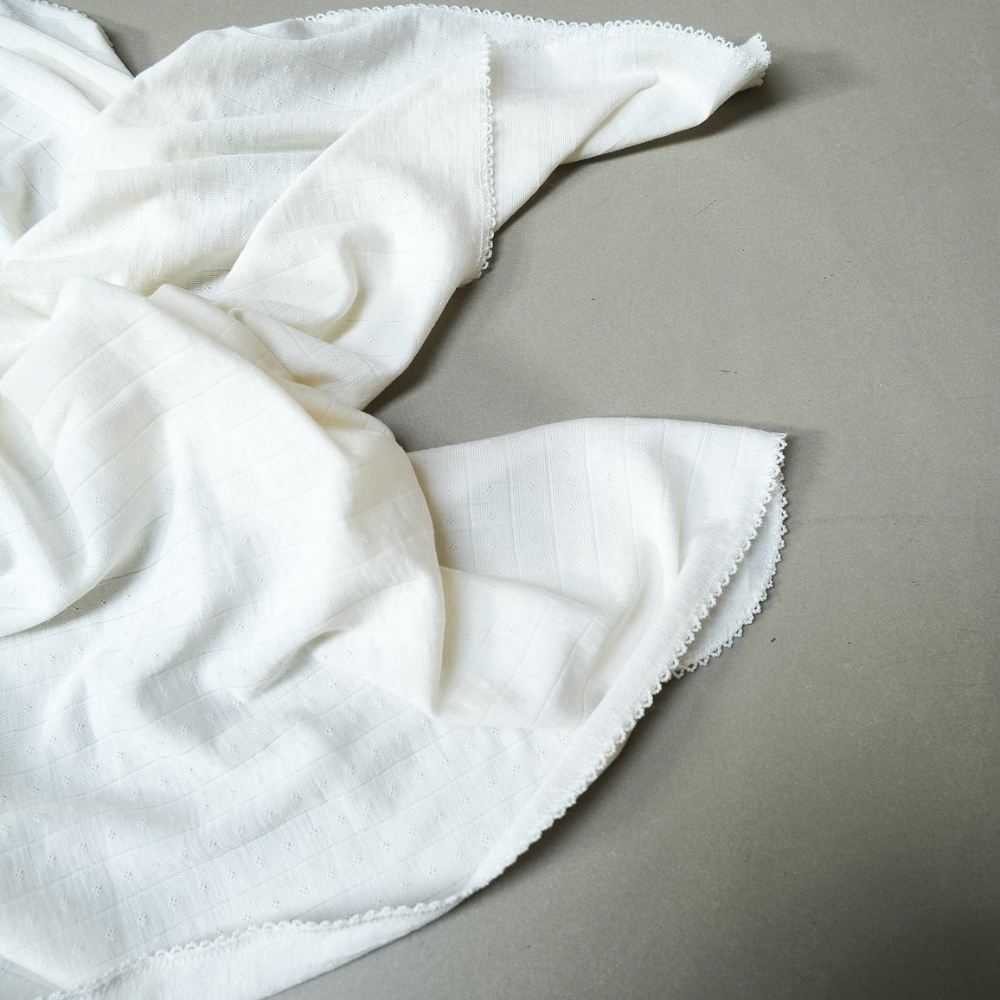 Baby blanket - Wool & silk - Pointelle