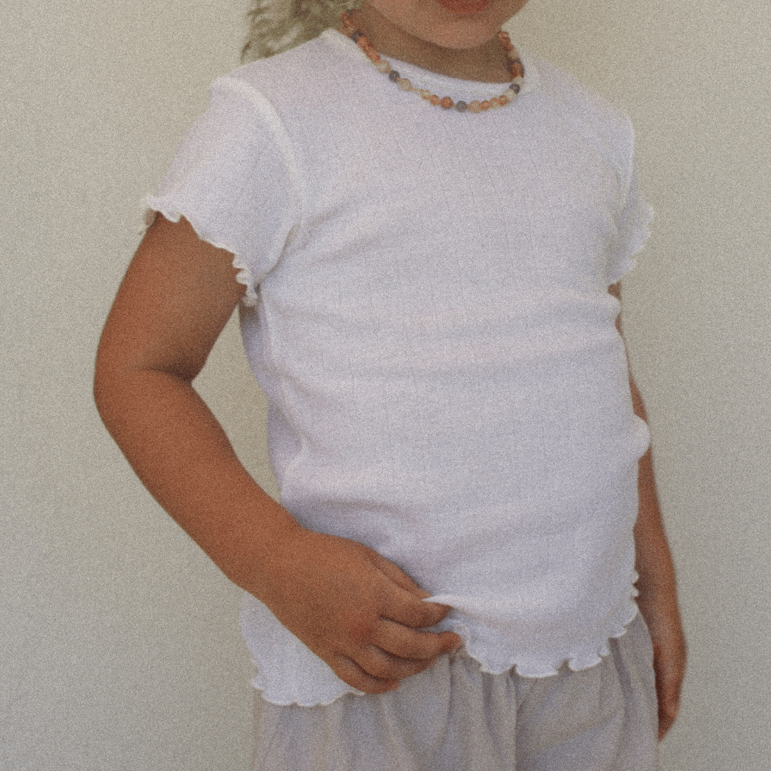 Tothemoon ☾ Tothemoon ☾ - Shirt - Short sleeve - Curled ends - Wool & silk - Pointelle - Previous design Clothing 86/92