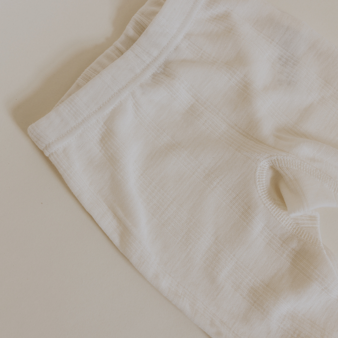 Tothemoon ☾ Tothemoon ☾ - Footed baby pants - Wool & silk - Needle pattern - Natural Clothing 50