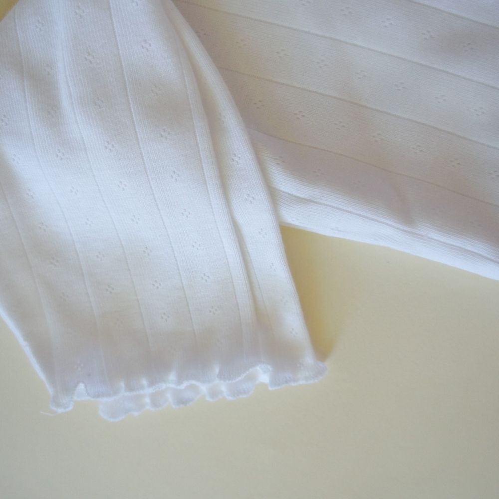 Tothemoon ☾ - Baby broekje - Gekrulde uiteinden - Biologisch Katoen - Pointelle