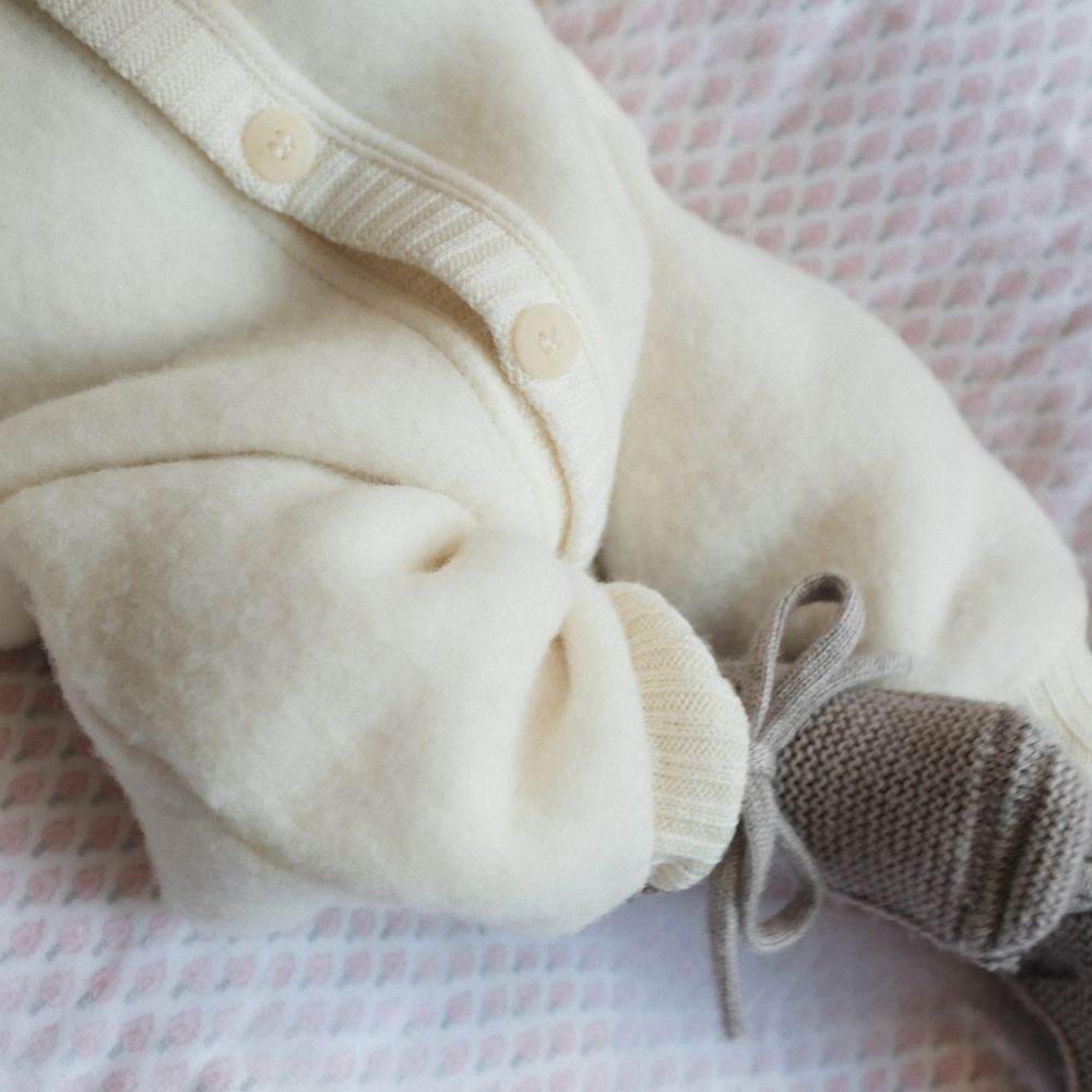 Joha Baby suit - 100% Wool Fleece - Cream Clothing 50