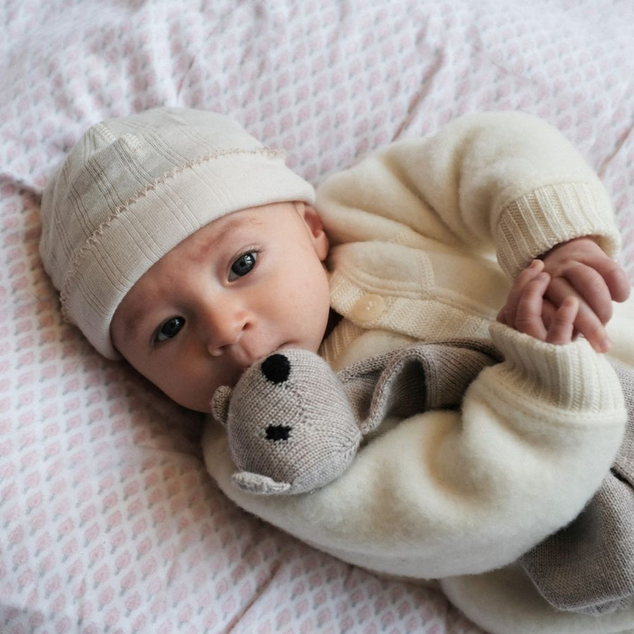 Baby suit - 100% Wool Fleece - Cream