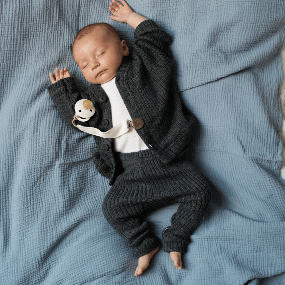 Joha Baby Pants - Ribbed - 100% Wool - Dark Grey Clothing 50