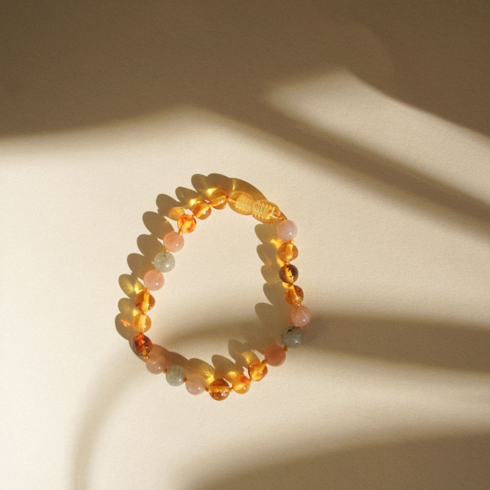 Amber Amber anklet - Kids - 18 cm Accessoires Honey labradorite sunstone