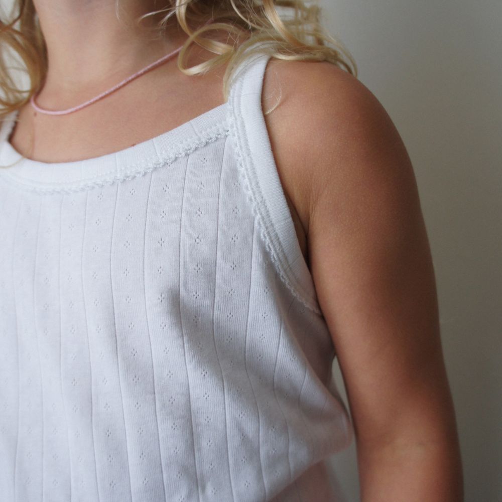 Tothemoon ☾ - Strap top - Curled ends - Organic cotton - Pointelle