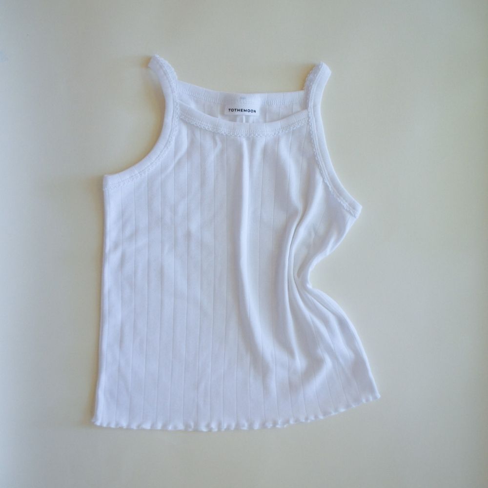 Tothemoon ☾ - Strap top - Curled ends - Organic cotton - Pointelle