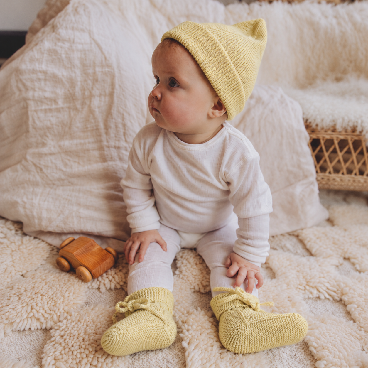 Bundel - Newborn - 100% Merino wol - Light yellow