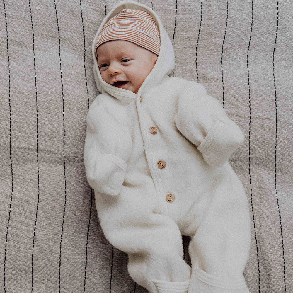 Engel Natur Hooded overall - 100% Virgin wool - Oversized fit - Natural Clothing 50/56