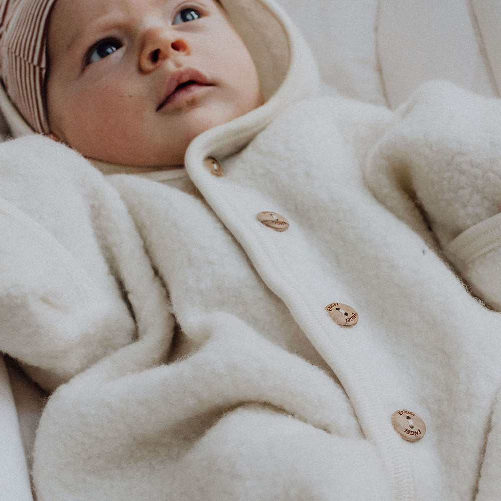 Engel Natur Hooded overall - 100% Virgin wool - Oversized fit - Natural Clothing 50/56