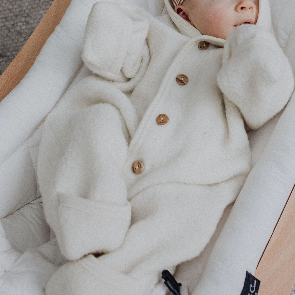 Engel Natur Hooded overall - 100% Virgin wool - Oversized fit - Natural Clothing 50/56