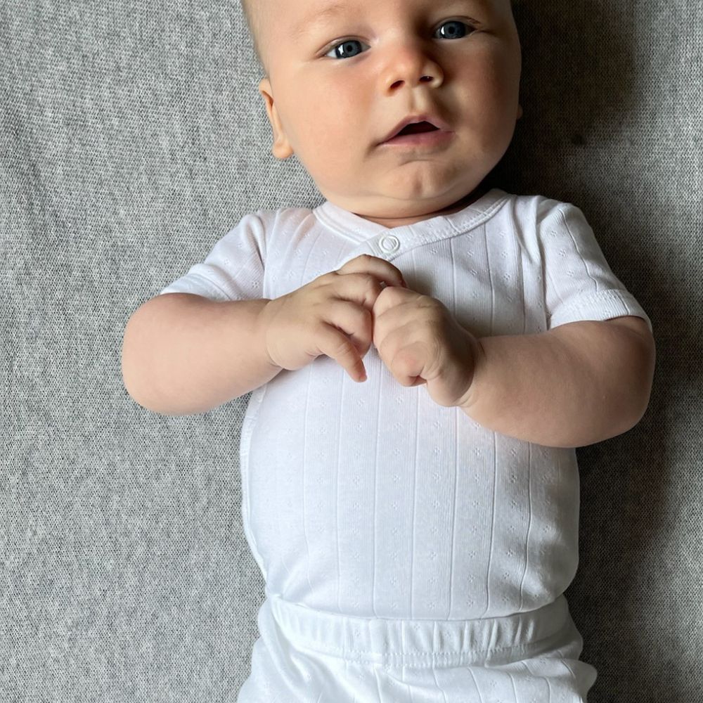 Tothemoon ☾ - Cross-over body - Short sleeve - Organic cotton - Pointelle