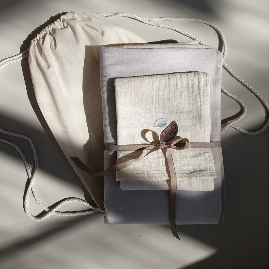 atelier annur x zoen - Japanese cotton playpen box mat with wool filling - including bag and swaddle
