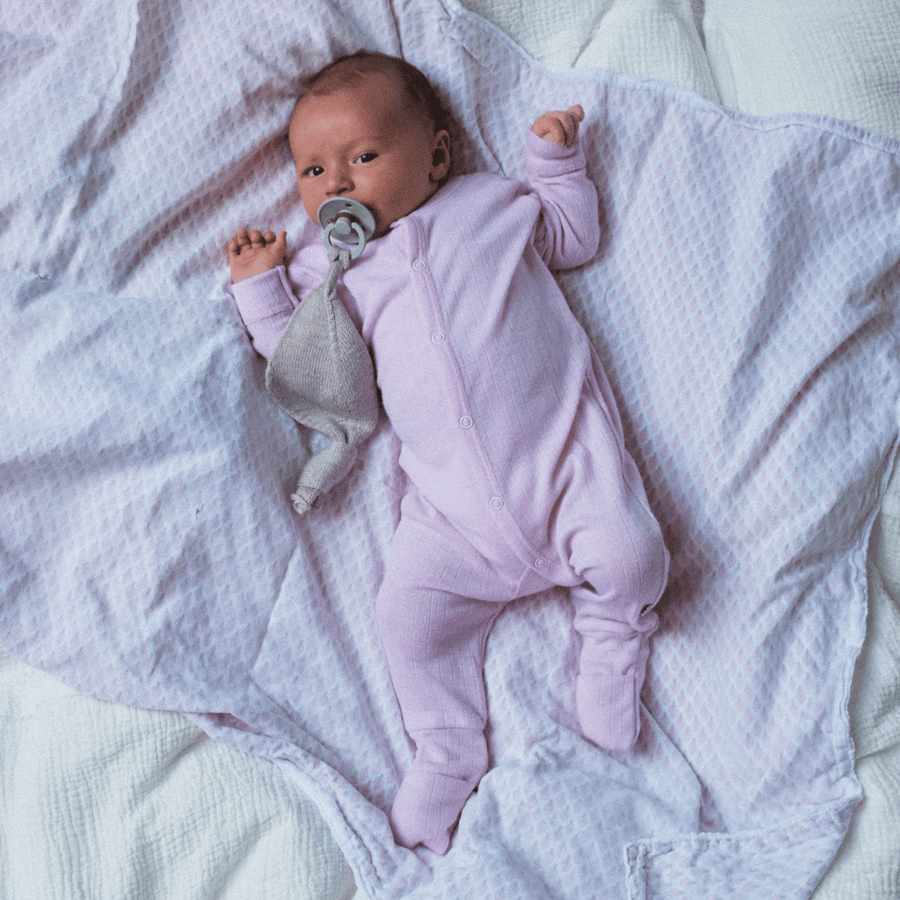 Sleep Suit - 100% Wool - 2 in 1 Foot - Soft Rose