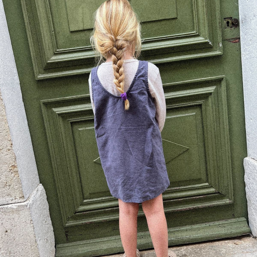 Tothemoon ☾ - Ziggy dress - V-shaped back - 100% Cotton - Handmade in Holland - Charcoal