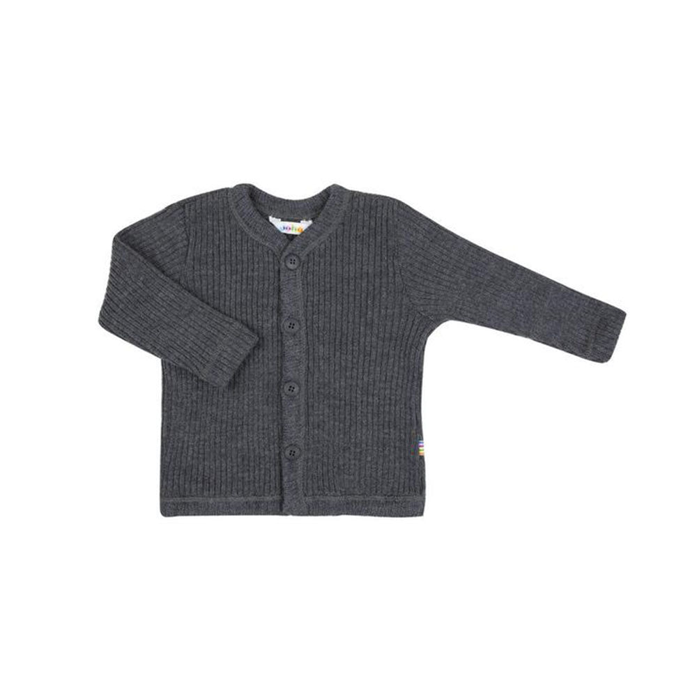Joha Cardigan - Ribbed - 100% Wool - Dark Grey Clothing 50