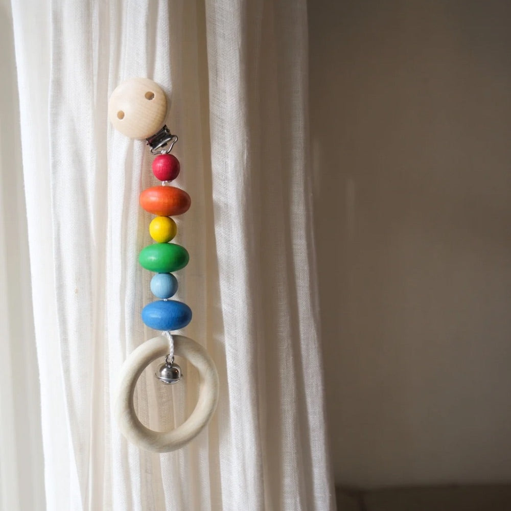 Kinderwagenhanger – Handgemaakt – Beukenhout – Kleurrijk