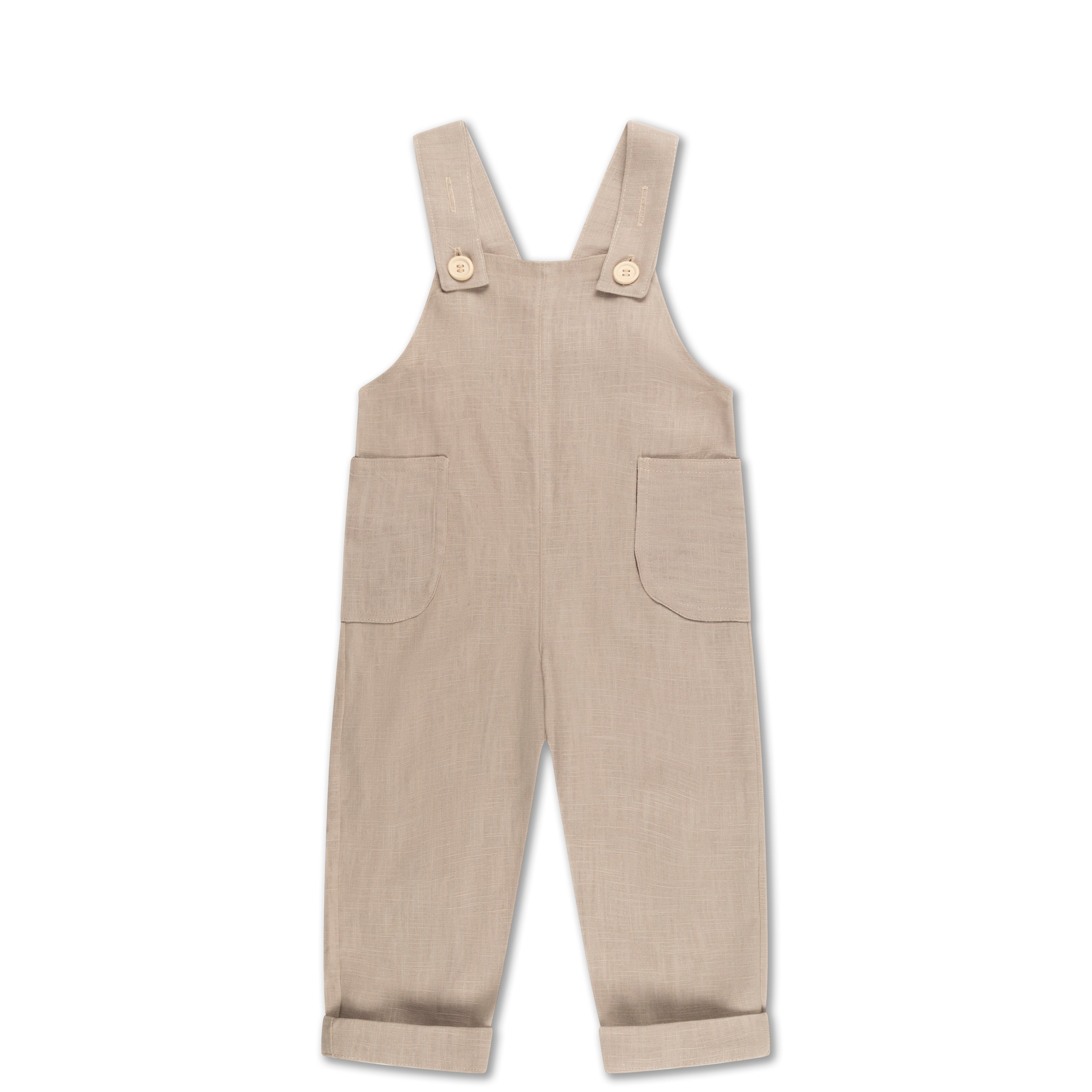 Dungarees - Adjustable - Beige linen