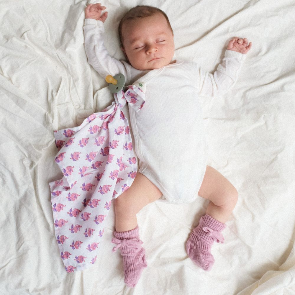 Hirsch Natur Newborn socks - 100% Organic Wool - Pink Booties Pink / 0-3m