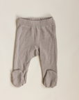 Tothemoon ☾ - Footed baby pants - Wool & silk - Needle pattern - Dove
