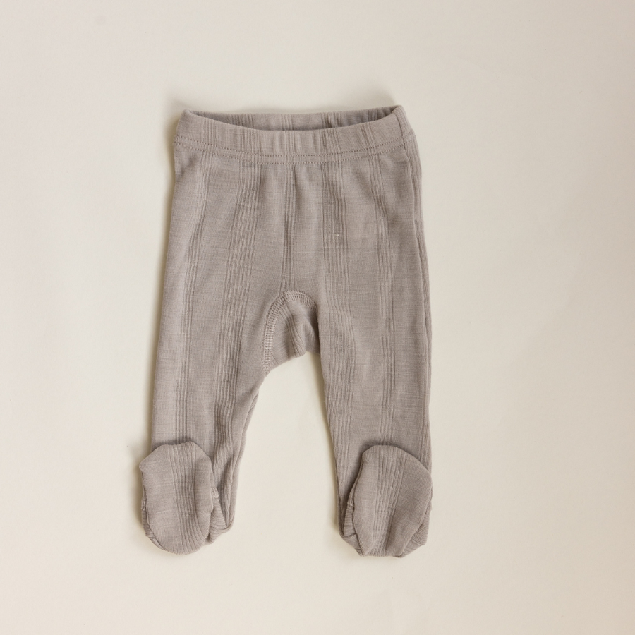 Tothemoon ☾ - Baby broekje met voetjes - Wol & zijde - Dove