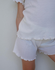 Tothemoon ☾ - Shorts - Curled ends - Wool & silk - Pointelle