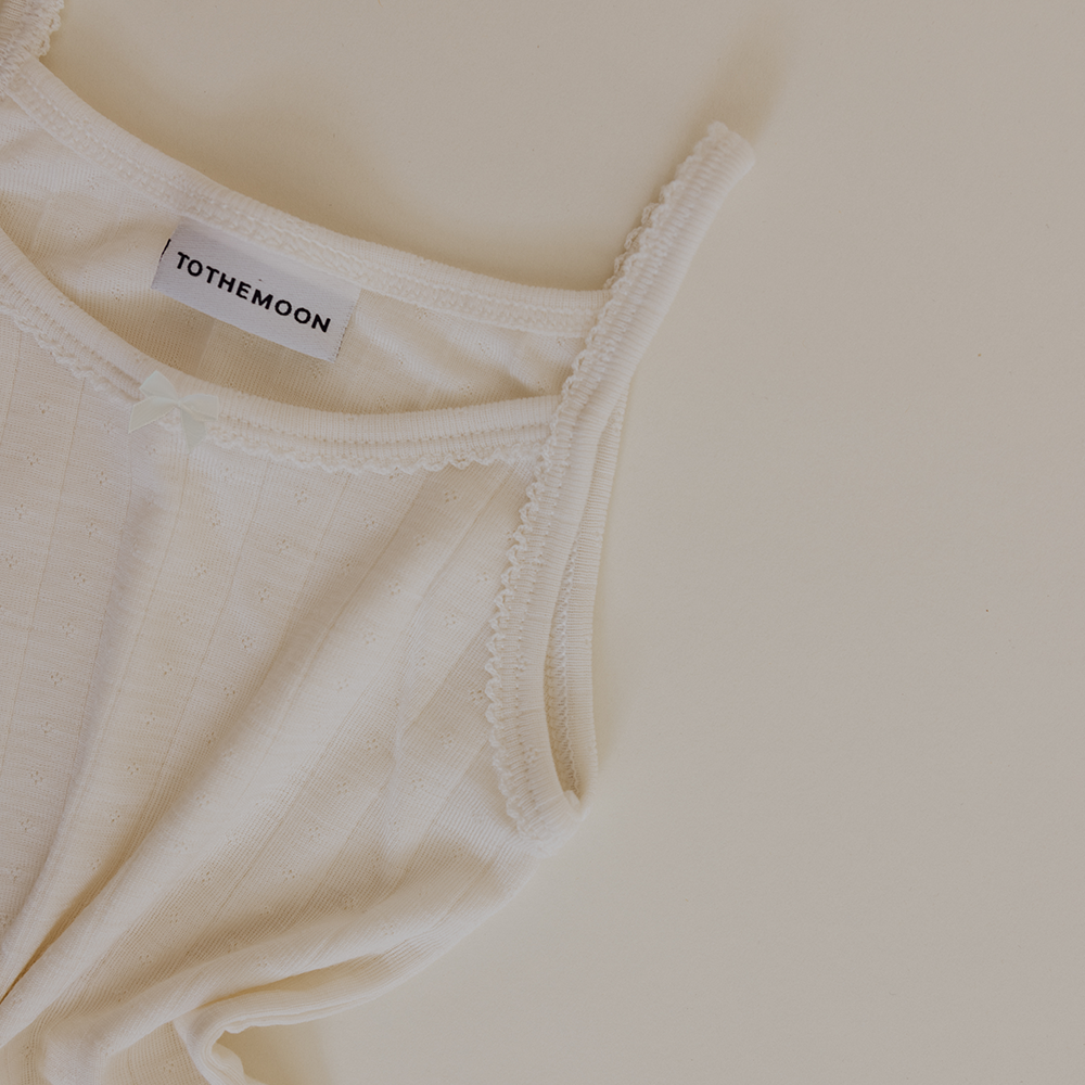 Tothemoon ☾ Tothemoon ☾ - Strap top - Curled ends - Wool & silk - Pointelle - Previous design Clothing 86/92