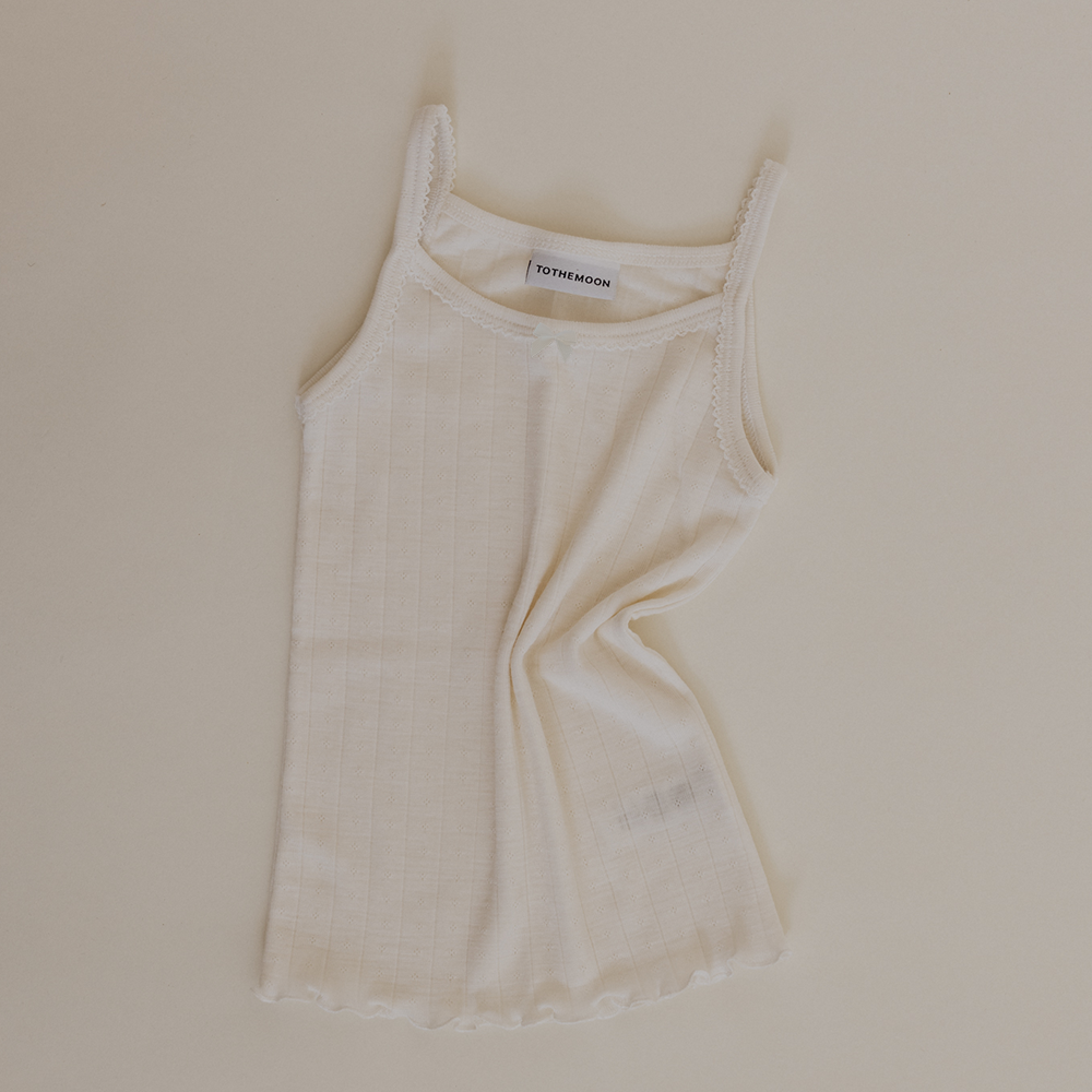 Tothemoon ☾ Tothemoon ☾ - Strap top - Curled ends - Wool & silk - Pointelle - Previous design Clothing 86/92