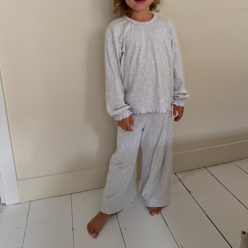 Wide pants - Organic cotton - Light grey