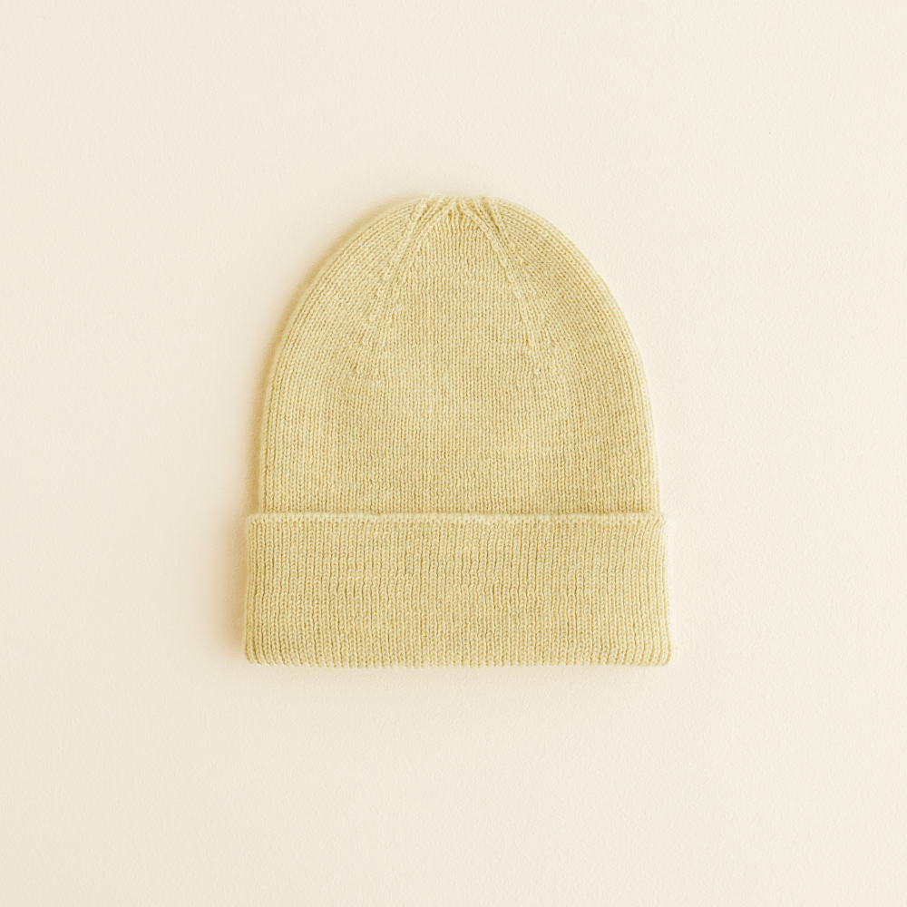Hvid Hvid - Newborn beanie - 100% Merino wool Baby en peuter Light Yellow