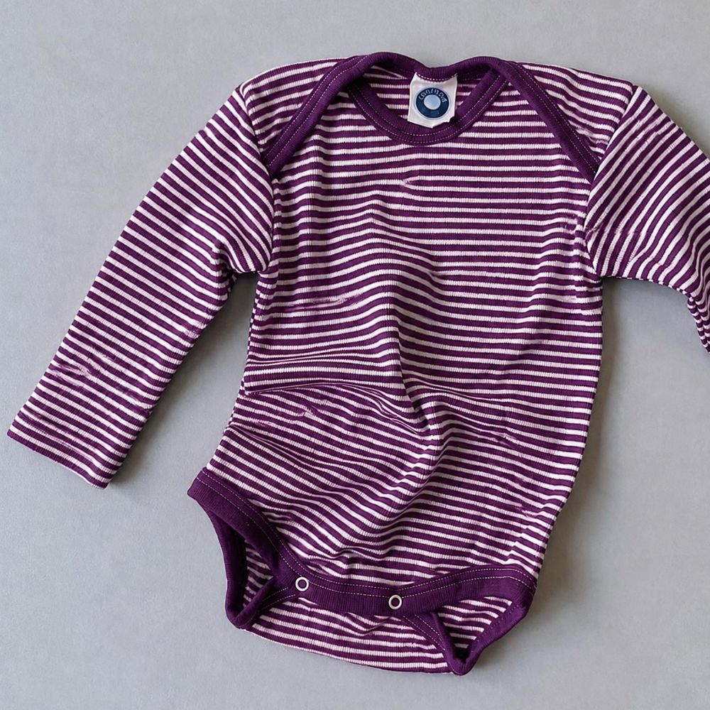 Body - Long sleeve - Wool & Silk - Striped Purple