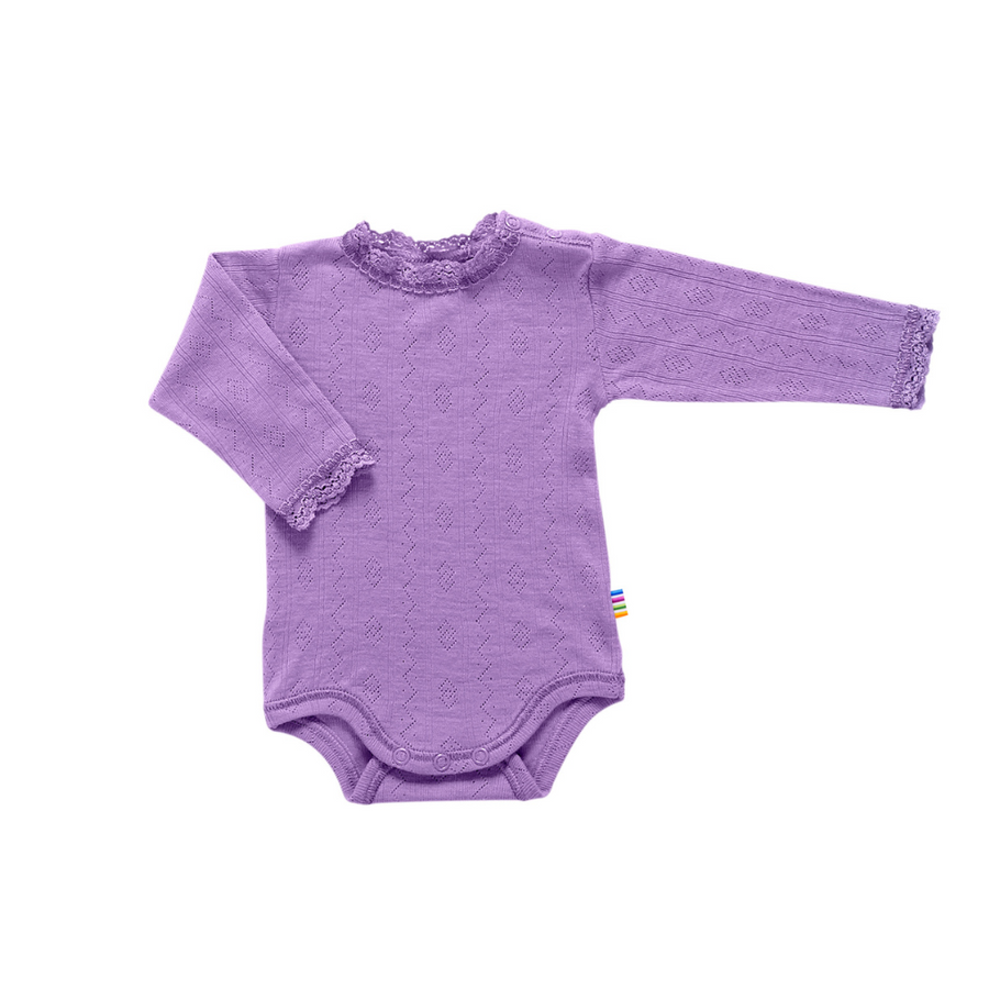Body - Long Sleeve - Wool & Silk - Pointelle - Purple