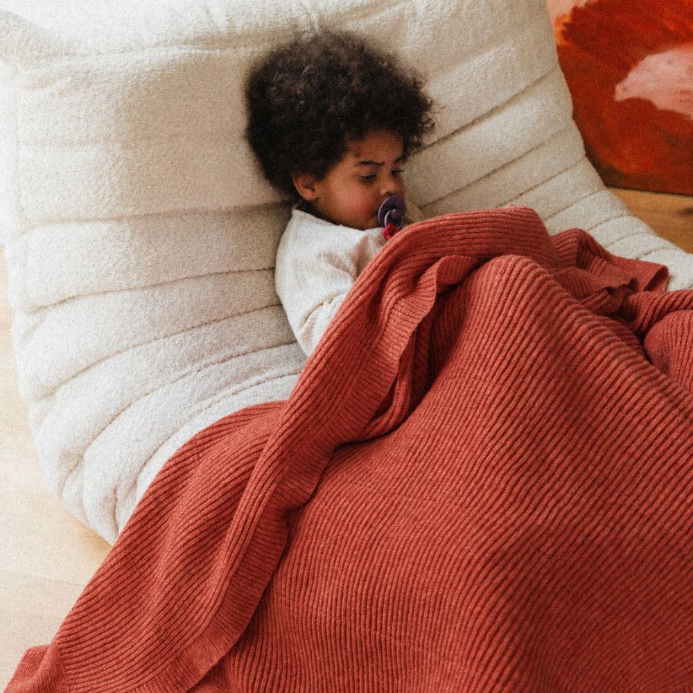 Hvid - Gaston Blanket - 100% Merino lambswool - Very thick knit