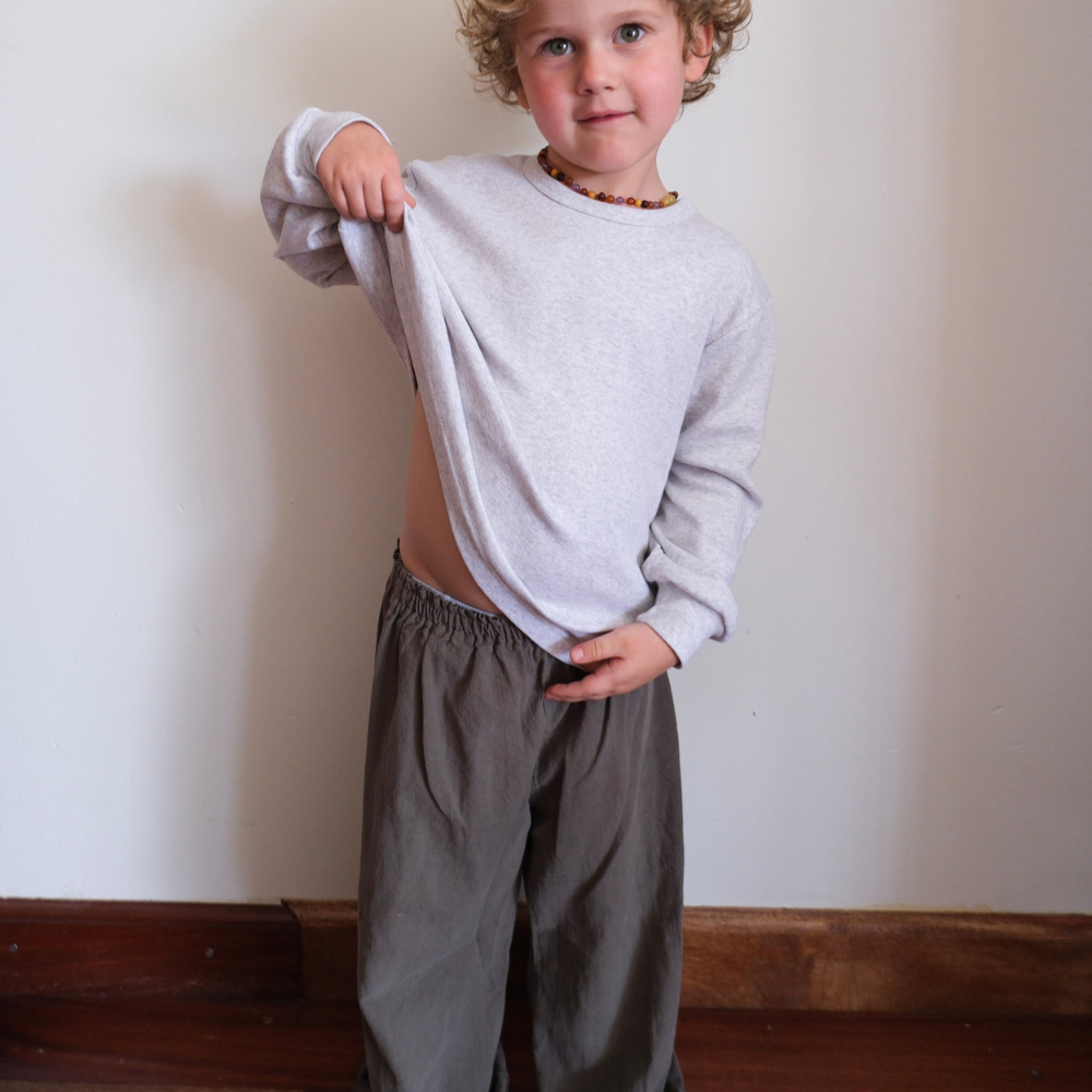 Tothemoon ☾ - Shirt - Long sleeve - Cuffed sleeves - Organic cotton - Light grey