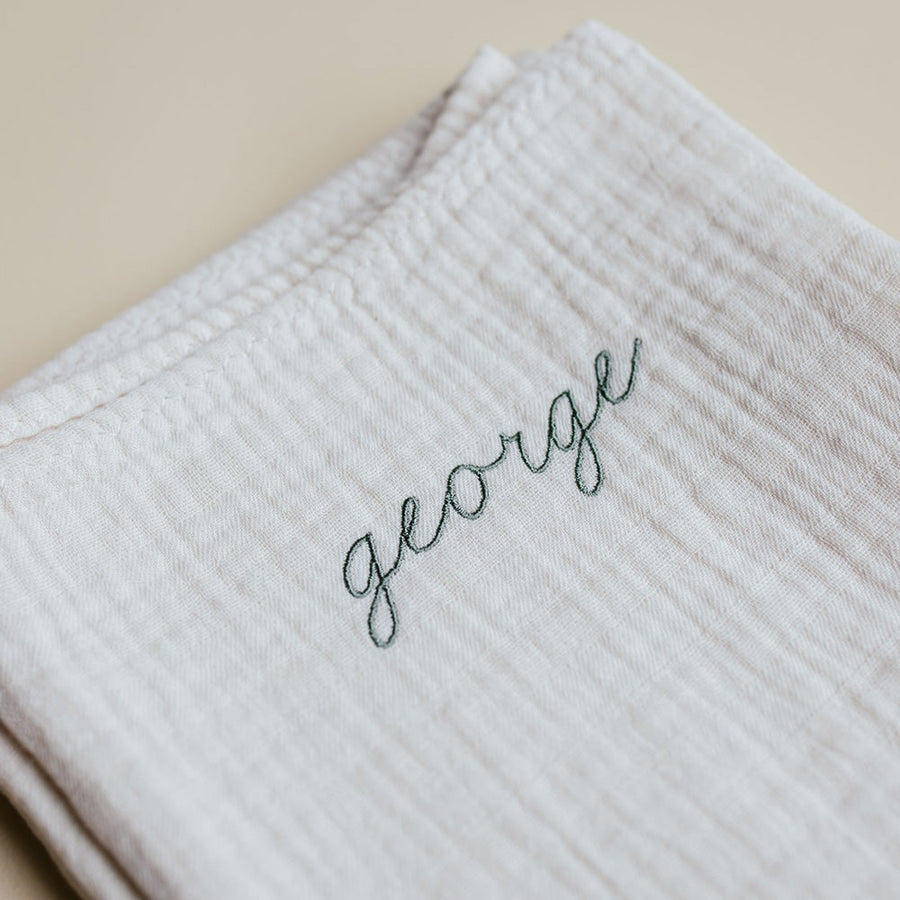 Bundle swaddle & mini towel - Organic cotton - Personalized