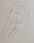 Tothemoon ☾ - Sleep suit - 2 in 1 Foot - Wool & silk - Needle pattern - Natural